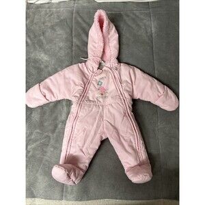Vintage 1980s Quiltex Baby Girl 6‎ Months Pink Beatrix Potter Bunting Snow Suit